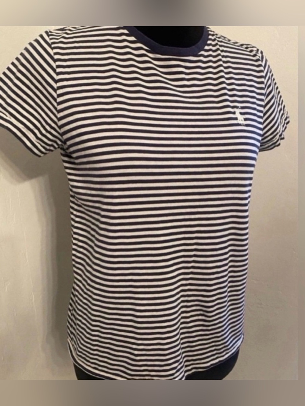 Women’s Striped Crewneck Tee - Navy & White (Size M)